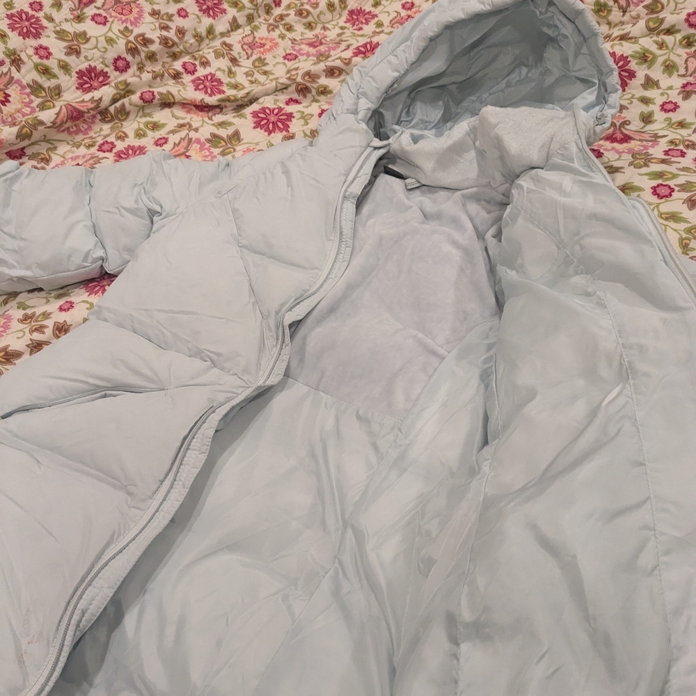 Light Blue Hooded Puffer Jacket